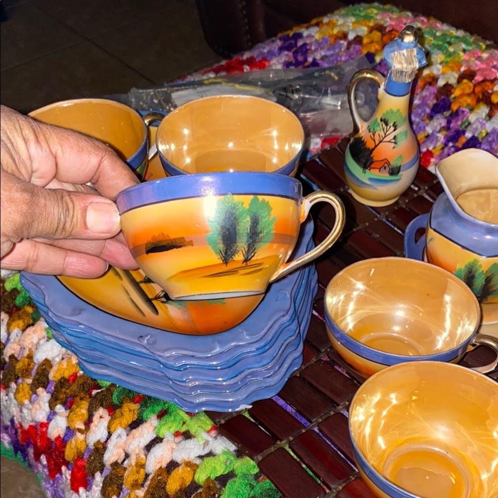 BX46 Vintage 23pc Unique TT Takito Japan Colorful Tea Set Hand painted - Picture 11 of 13